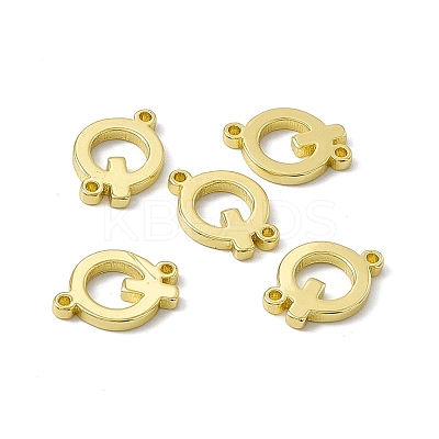 Rack Plating Brass Letter Connector Charms KK-C007-38G-Q-1