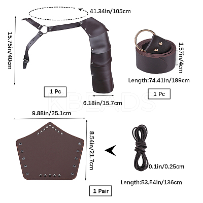 PU Leather with Iron Fencing Sheath AJEW-WH0348-136-1