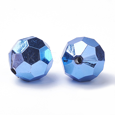 Color Plated Acrylic Beads X-PACR-R241-01-1