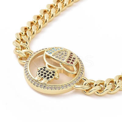 Cubic Zirconia Boy Link Bracelet BJEW-B068-08-1