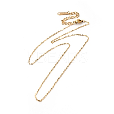 Ion Plating(IP) 304 Stainless Steel Cable Chain Necklace for Women NJEW-G097-11G-1