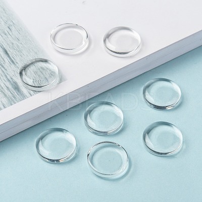 18MM Double-side Flat Round Transparent Glass Cabochons for Photo Craft Jewelry Making X-GGLA-S601-1-1