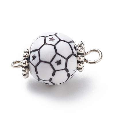Acrylic Basketball Connector Charms PALLOY-JF01869-04-1
