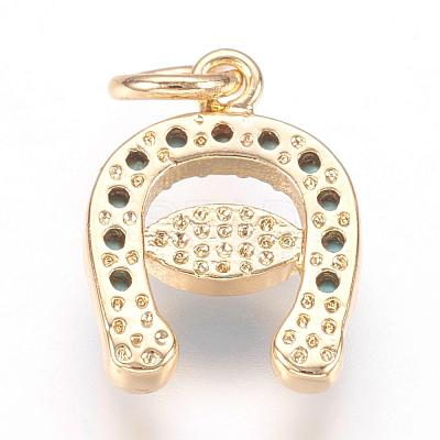 Brass Micro Pave Cubic Zirconia Charms ZIRC-E124-69-1