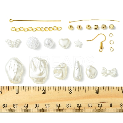 DIY Brass & ABS Plastic Imitation Pearl Earrings Making Kits DIY-FS0007-97-1