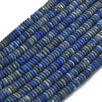 Frosted Natural Lapis Lazuli Beads Strands G-K389-C09-01-1