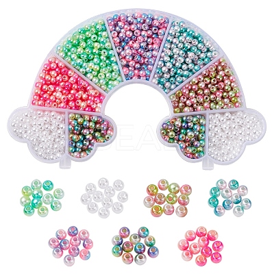 7 Style ABS Plastic Imitation Pearl Beads OACR-YW0001-21-1