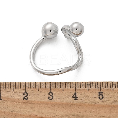 304 Stainless Steel Round Cuff Rings for Women RJEW-A063-01B-P-1