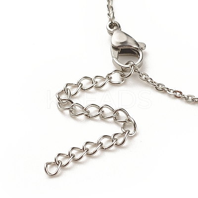 304 Stainless Steel Mixed Shape Charm Anklet with Round Natural White Jade Beads for Women AJEW-AN00498-1