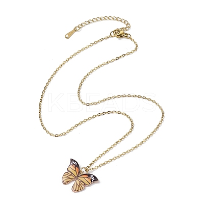 Alloy Enamel Pendant Necklace NJEW-JN04584-1