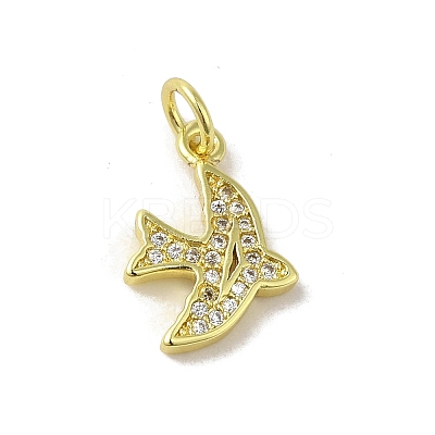 Real 18K Gold Plated Brass Pave Cubic Zirconia Pendants KK-M283-04A-01-1