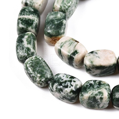 Natural Green Spot Jasper Beads Strands G-T138-96-1