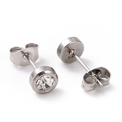 Rhinestone Column Stud Earrings EJEW-H357-04P-A-1