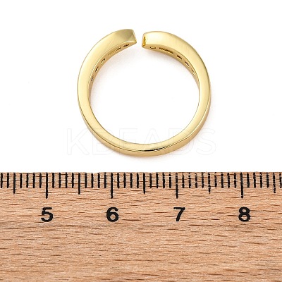 Brass Micro Pave Cubic Zirconia Open Cuff Rings for Women RJEW-G341-03G-02-1