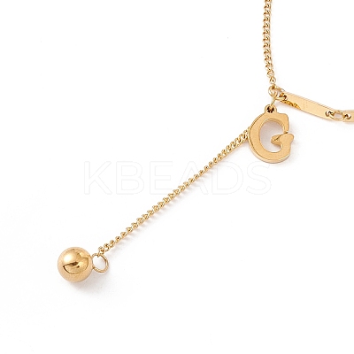 Initial Letter G with Long Chain Tassel Pendant Necklace LS-STAS-D184-05G-1