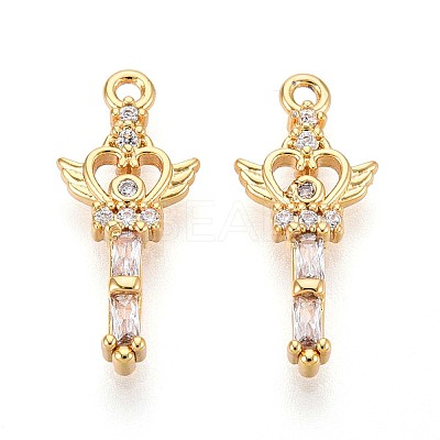 Brass Micro Pave Cubic Zirconia Pendants X1-KK-N263-84G-1