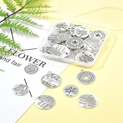 50Pcs Tibetan Style Alloy Pendants TIBE-FS0003-25-RS-1