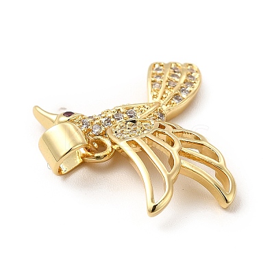 Rack Plating Brass Micro Pave Cubic Zirconia Pendants KK-E072-10G-1