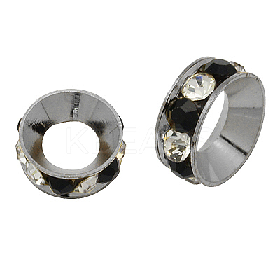 Brass Rhinestone Spacer Beads RB-A020-10mm-37P-1