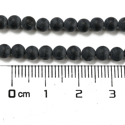 Grade A Natural Black Agate Beads Strands G447-2-1