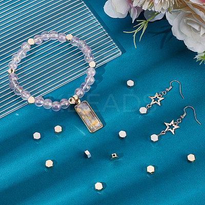 50Pcs 2 Colors Brass Beads KK-BBC0016-51-1