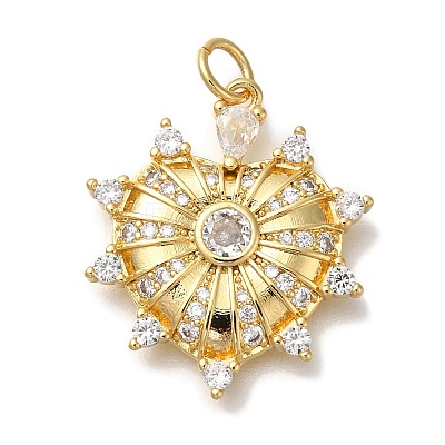 Rack Plating Brass Micro Pave Cubic Zirconia Pendants KK-I720-67G-1