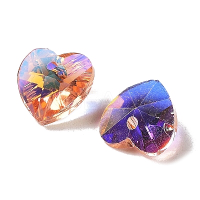 Electroplate Glass Charms GGLA-Z002-02K-1