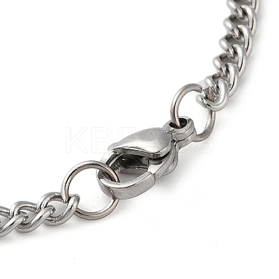 Non-Tarnish 304 Stainlessa Steel Curb Chain Pendant Necklaces NJEW-H034-08P-1