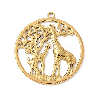 304 Stainless Steel Giraffe Pendants LS-STAS-S186-07A-G-1