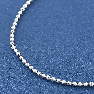 Adjustable Slider Brass Ball Chain Necklaces for Men Women NJEW-G160-13S-1