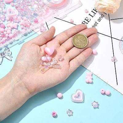 DIY Cute Acrylic Beaded Stretch Jewelry Set Kits DIY-YW0010-04A-1