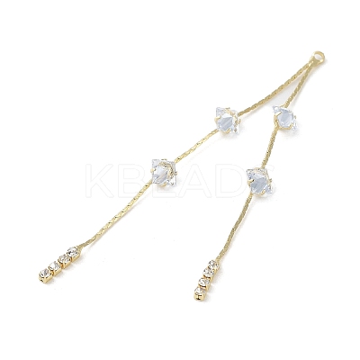 Brass Micro Pave Cubic Zirconia Big Pendants KK-C040-04G-1