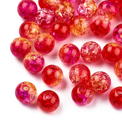 Transparent Crackle Acrylic Beads CACR-N002-09A-1