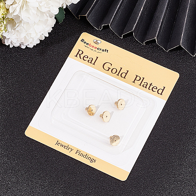 8Pcs Brass Ear Nuts FIND-BBC0003-57G-1