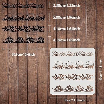 Large Plastic Reusable Drawing Painting Stencils Templates DIY-WH0172-566-1