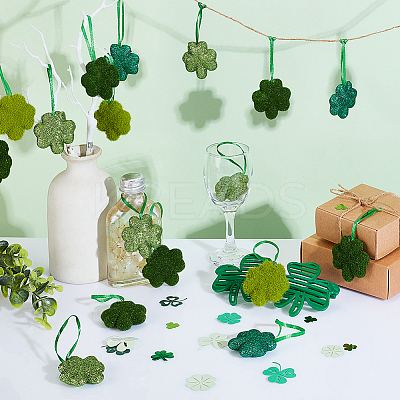 32Pcs 4 Colors Saint Patrick's Day Foam Pendant Decorations for Christmas Tree FIND-GA0003-02-1
