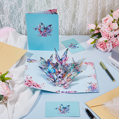 3D Pop Up Flower Paper Teachers' Day Greeting Card AJEW-WH0673-79-1
