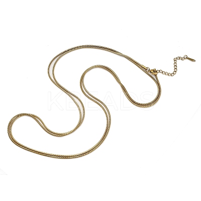 1.5MM 304 Stainless Steel Round Snake Chain Double Layer Necklaces for Women Men LS-NJEW-Q028-02G-1