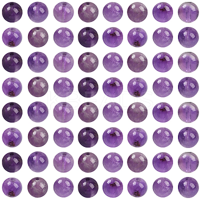 100Pcs Natural Amethyst Beads G-SP0001-22B-1