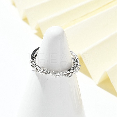 Clear Cubic Zirconia Cuff Rings RJEW-G337-18P-1