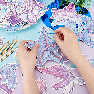 Birthday Decoration Paper Flag Banners HJEW-WH0042-86-1