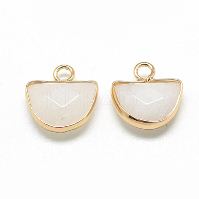 Natural & Synthetic Mixed Stone Semi Circle Pendants G-Q965-M-1
