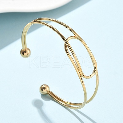 304 Stainless Steel Cuff Bangles BJEW-L682-034G-1
