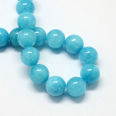 Natural Dyed Yellow Jade Gemstone Bead Strands G-R271-6mm-Y05-1