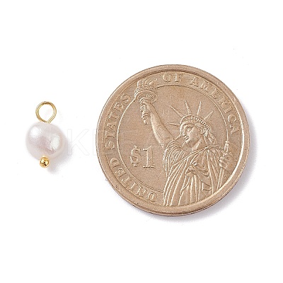 Natural Cultured Freshwater Pearl Charms X-PALLOY-JF01098-03-1