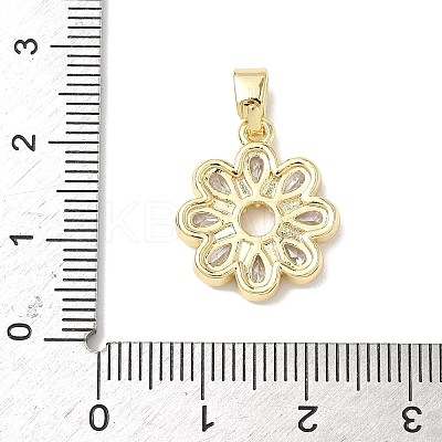 Brass Micro Pave Cubic Zirconia Pendants ZIRC-I356-16G-02-1