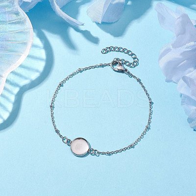 Tarnish Resistant 304 Stainless Steel Satellite Chain Bracelet Makings BJEW-JB10587-01-1