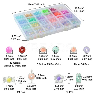 848Pcs 21 Styles Acrylic Beads OACR-FS0001-59-1