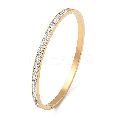 304 Stainless Steel Micro Pave Cubic Zirconia Hinged Bangles for Women BJEW-B161-06G-1
