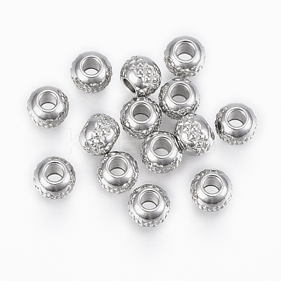 Tarnish Resistant 201 Stainless Steel Waffle Beads X-STAS-G154-37-4mm-1